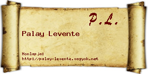 Palay Levente névjegykártya